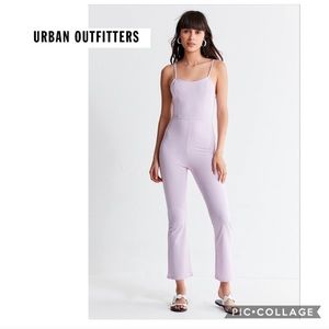 Light purple and white plaid stretchy jumpsuit